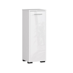 Colonne Salle De Bains Akord Fin Blanche 30 Cm 1 Porte Façade Blanche Brillante 2 Étagères 30X30X82 Cm