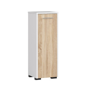 Colonne Salle De Bains Akord Fin Blanche 30 Cm 1 Porte Façade Chêne Sonoma 2 Étagères 30X30X82 Cm