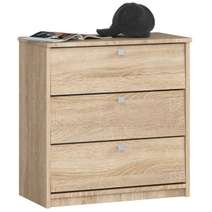 Meuble À Chaussures Akord Mini Chêne Sonoma 60 Cm 3 Portes Façade Chêne Sonoma 3 Étagères 60X31X62 Cm