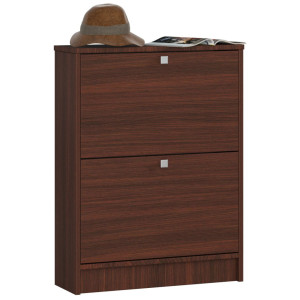 Meuble À Chaussures Akord Wengé 60 Cm 2 Portes Façade Wengé 2 Étagères 60X20X80 Cm