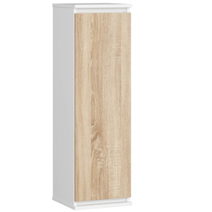 Armoire Murale Akord W30 Blanche 30 Cm 1 Porte Façade Chêne Sonoma 3 Étagères 30X30X99 Cm