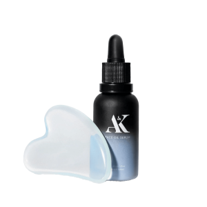Contour & Glow Set | Face Oil Serum & Gua Sha in a Skincare Bag | Ultimate Duo For Lifted & Sculpted Radiant Skin | Moisture Lock | Reduced Puffiness