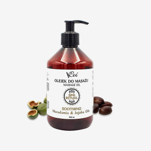 Naturalny wegański olejek do masażu ciała VCee 500 ml - olej: makadamia & jojoba