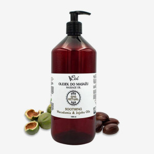 Naturalny wegański olejek do masażu VCee 1000 ml - olej: makadamia & jojoba