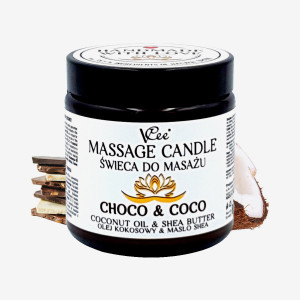 Nawilżająca świeca do masażu VCee 80 g - Choco & Coco
