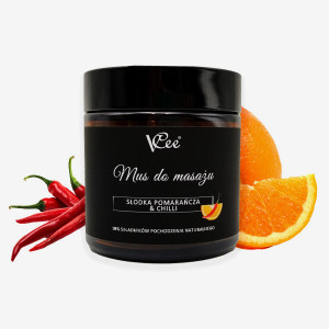 Naturalny wegański mus do masażu VCee 100 ml - Słodka pomarańcza & chili
