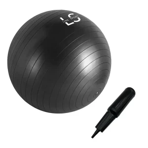 Piłka gimnastyczna do ćwiczeń z pompką Line Sport - 85 cm - czarny
