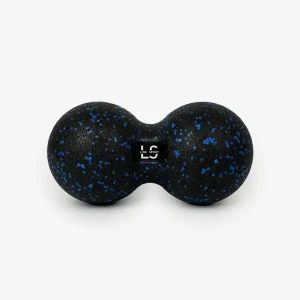 Podwójna piłka do masażu i rolowania Line Sport Duoball 12 cm - czarno-niebieski