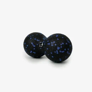 Podwójna piłka do masażu i rolowania Line Sport Duoball 8 cm - czarno-niebieski