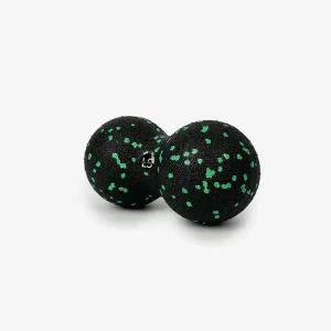Podwójna piłka do masażu i rolowania Line Sport Duoball 8 cm - czarno-zielony