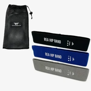 Zestaw 3 gum materiałowych do ćwiczeń Rea Hip Band - niebieski