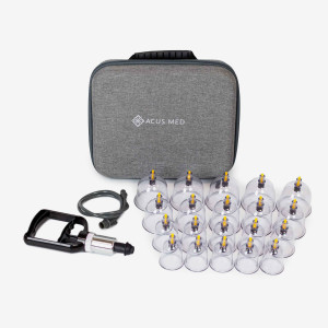 Bańki próżniowe bezogniowe z pompką w walizce Acus Med – zestaw 20 szt.