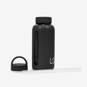 Szklana butelka na wodę Line Sport 800 ml - czarny