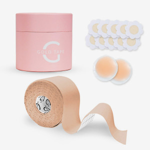 Taśmy do biustu modelujące Gold Tape Boob Tape beżowe (5cm x 5m)