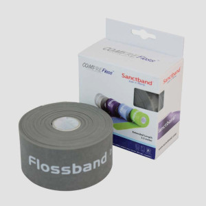 Taśma do flossingu Floss Band Sanctband – szara (bardzo mocny opór) - 5cm x 3,5m