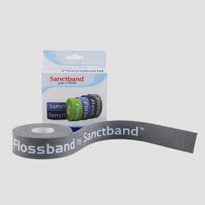 Taśma do flossingu Floss Band Sanctband – szara (bardzo mocny opór) - 2,5cm x 2m