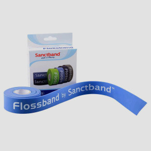 Taśma do flossingu Floss Band Sanctband – niebieska (średni opór) - 2,5cm x 2m