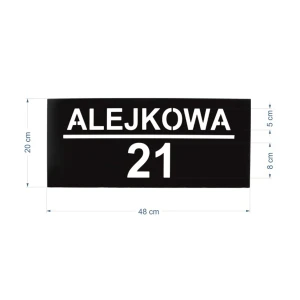 Podświetlany numer na dom 20x48 cm Kolor: Antracyt || Solidny Polski produkt || Stal malowana proszkowo