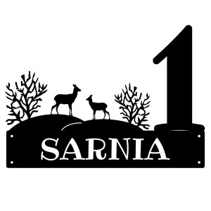 Numer na dom z grafiką || Personalizowane numery na dom || Stalowe tabliczki adresowe z grafiką || Czarny mat || Unikalne grafiki || Personalizacja || Alaser