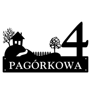 Numer na dom z motywem budynków || Personalizowane numery na dom || Stalowe tabliczki adresowe z grafiką || Czarny mat || Unikalne grafiki || Personalizacja || Alaser