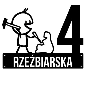 Numer na dom z grafiką || Personalizowane numery na dom || Stalowe tabliczki adresowe z grafiką || Czarny mat || Unikalne grafiki || Personalizacja || Alaser