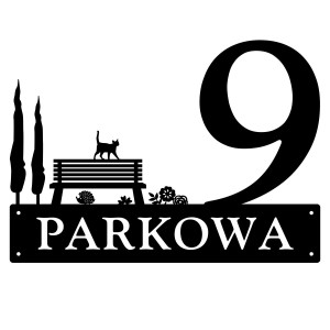 Numer na dom parkowa || Personalizowane numery na dom || Stalowe tabliczki adresowe z grafiką || Czarny mat || Unikalne grafiki || Personalizacja || Alaser