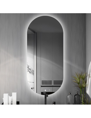 Ovaler Badezimmerspiegel mit Schalter – LED Badspiegel groß mit Beleuchtung – NIKO LED PREMIUM