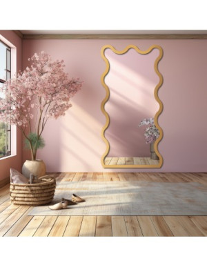 Wandspiegel in kreativer Form mit MDF-Rahmen und LED für große Badezimmer – BLOBS TWIST