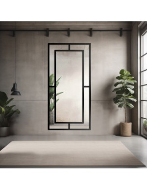Großer Loft-Wandspiegel mit Sprossen – wandspiegel groß im industriellen Stil – GLORIA