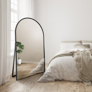 Half-ovale staande spiegel in MDF SLIM lijst – moderne grote spiegel - DOMI STANDING