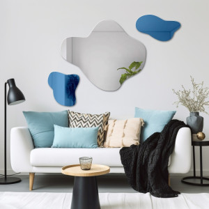 Onregelmatige blauwe spiegel - AQUA BLUE