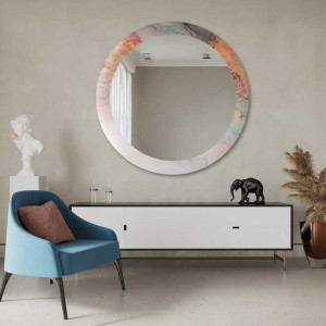Rond spiegel op pastel marmer – MARBLE EUSTOMA