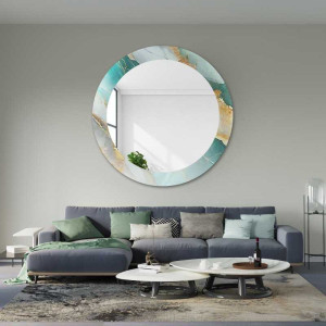 Rond spiegel op groen marmer – MARBLE BOSCARO