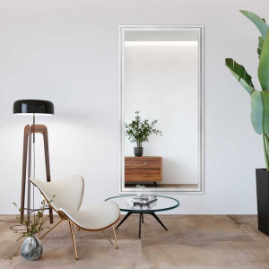Miroir glamour avec cadre blanc - 6004004