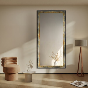 Spiegel in groen goud houten lijst - 5401001