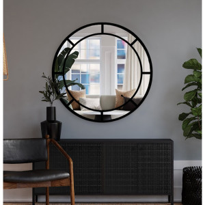 Ronde loftspiegel met mdf stijlen - MONA