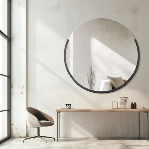 Ronde modernistische spiegel in MDF lijst - TERA