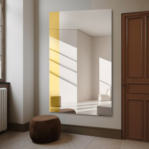 Grote decoratieve spiegel met gouden glansstrip - MORGAN