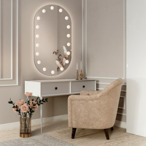 Ovale make up spiegel met verlichting voor badkamer - LONDON LED