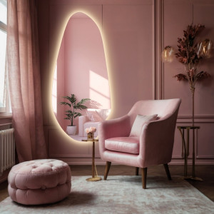 Grand miroir mural de salle de bain avec éclairage LED – JASPIS LED
