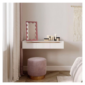 Kosmetikspiegel in rosa MDF-Rahmen – BLOBS PRISM PETITE
