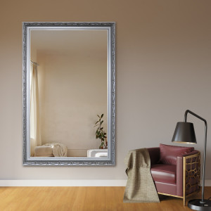 Spiegel mit silberfarbener Rahmenornamentik - 8001001