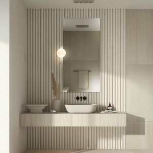 Rechteckiger Spiegel mit Wandleuchte – SOLIS BELLEZA