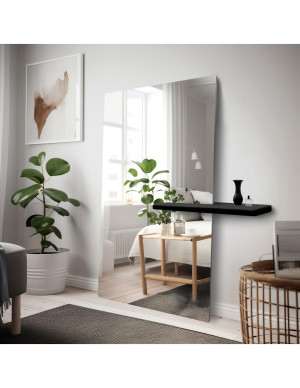 Modern álló téglalap alakú tükör polccal - AGIS SHELF