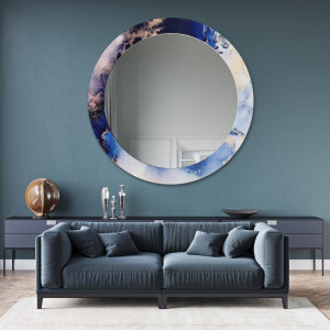 Kerek tükör kék márványon – MARBLE IRIS