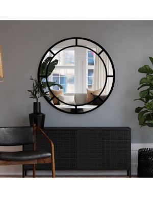 Kerek loft tükör mdf lécekkel - MONA
