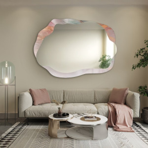 Onregelmatige spiegel op roze marmer – MARBLE ROSATO