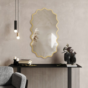 Ovale spiegel in een golvende MDF-lijst – AQUARELLE ELORA