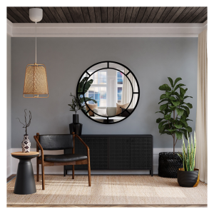 Ronde loftspiegel met mdf stijlen - MONA