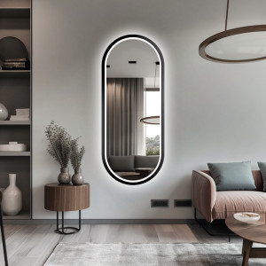 Ovale spiegel in mdf lijst met verlichting - OSKAR LED II